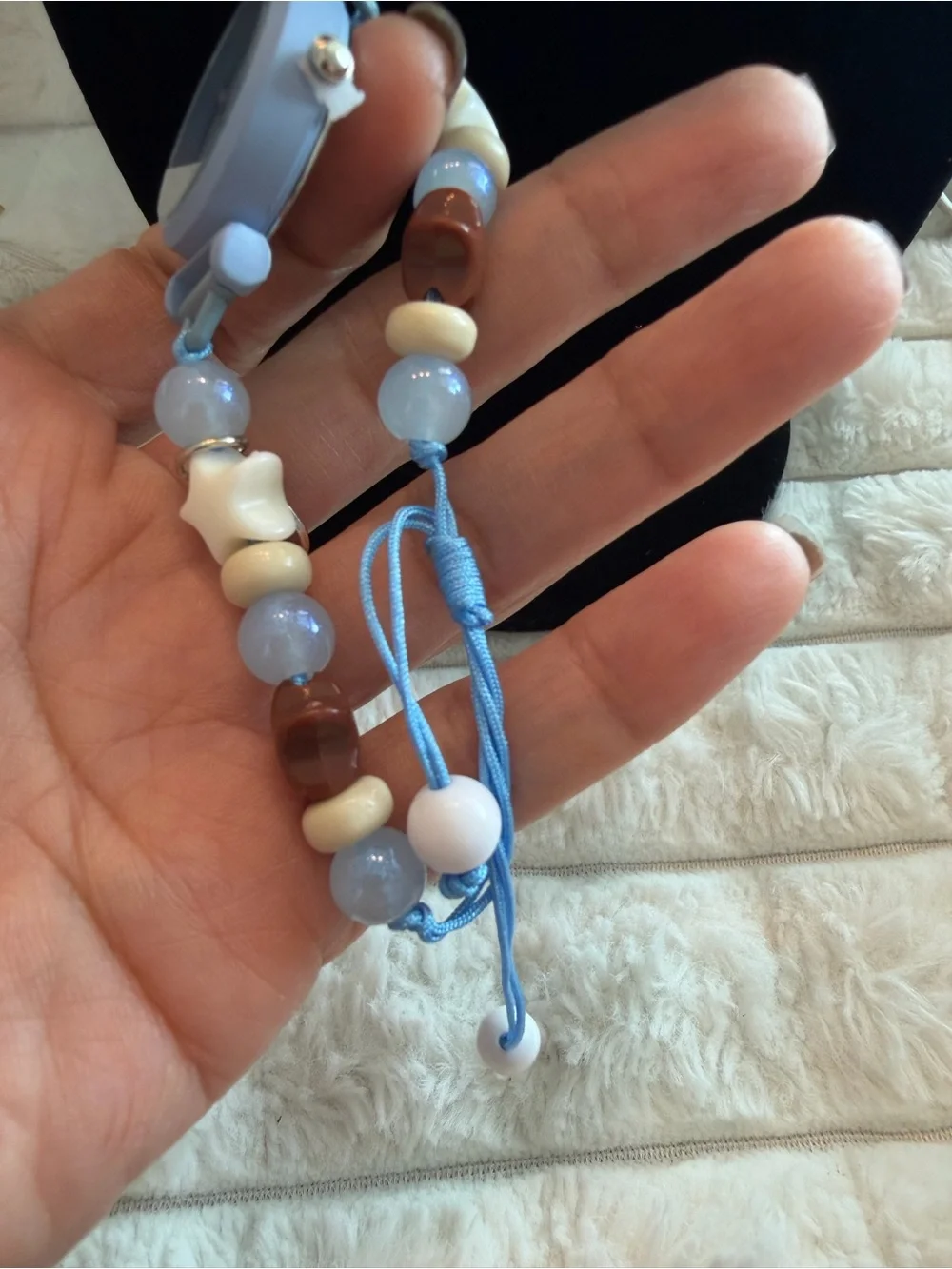 Blue Beaded Star Charm Women's Watch Bracelet